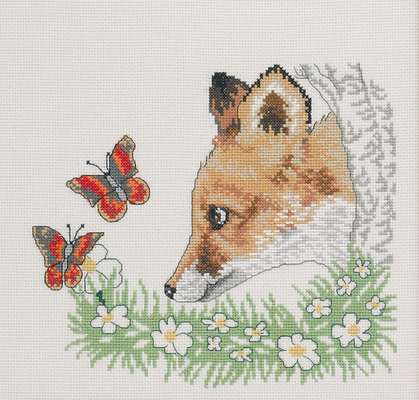 Fox and Butterflies - click for larger image