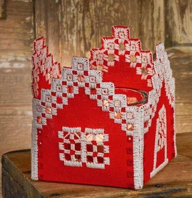 Red House Tea Light Holder - click for larger image