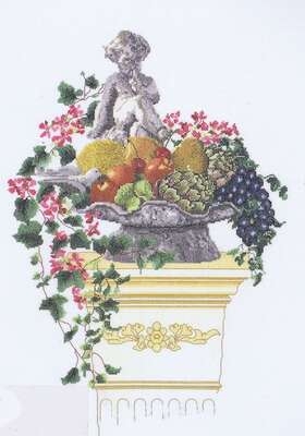 Fruits and Flowers with cherub
