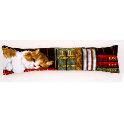 Cat on Bookshelf Draft Excluder