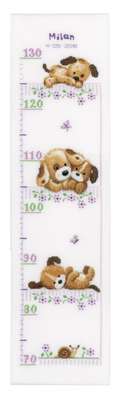 Puppy Height Chart Cross Stitch Kit
