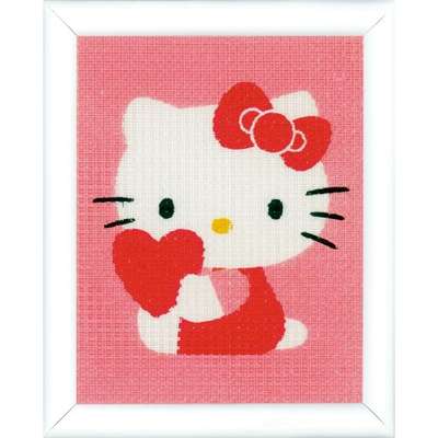Hello Kitty With Heart Cross Stitch Kit