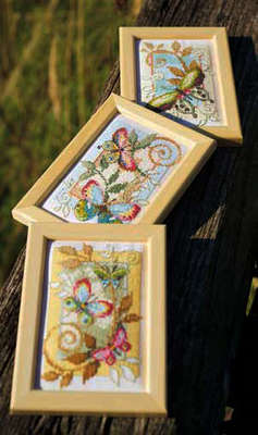 Set of Three Butterfly Cross Stitch Kits