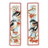 Bookmark: Long-Tailed Tits and Red Berries: Set of 2