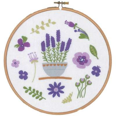 Lavender Bowl Embroidery Hoop