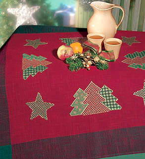 Fir Trees table cover - Cross stitch