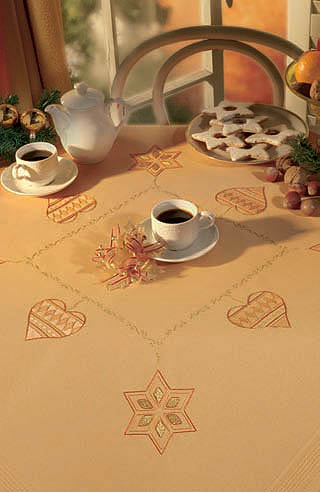 Christmas Stars and hearts table cover
