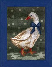 Goose with blue bow