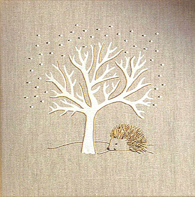 Hedgehog and tree wall panel