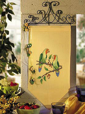 Lovebirds Wall hanging - Counted cross stitch