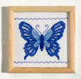 Blue butterfly picture - Counted cross stitch