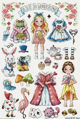 Alice in Wonderland Sampler by Soda Stitch