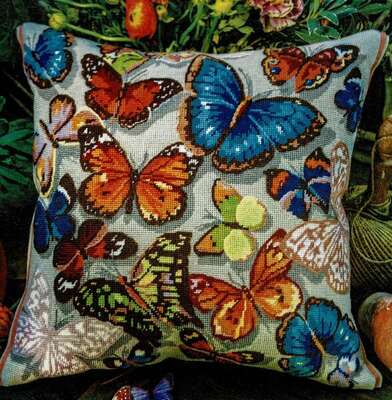 Butterflies Cushion Front - tapestry kit by Glorafilia