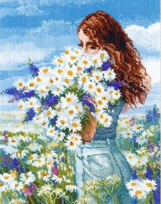 Chamomile Happiness - cross stitch kit by Riolis