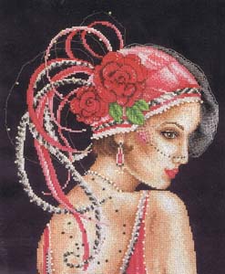 Deco Lady on Black, Counted Cross Stitch Kit by Vervaco (2002/75.342)