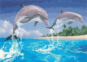 Dolphins, Cross Stitch Kit by John Clayton and Heritage Crafts