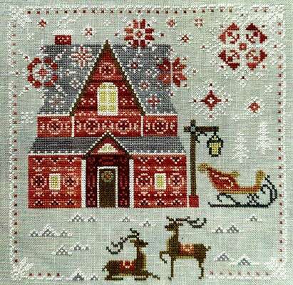 Santa`s House, Cross Stitch pattern by Cottage Garden