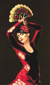Flamenco Dancer, A Cross Stitch Kit by Lanarte