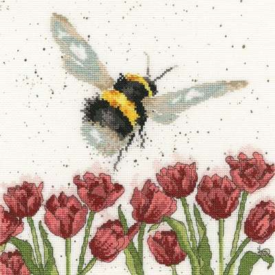 Flight of the Bumble Bee, cross stitch by Hannah Dale, Bothy Threads