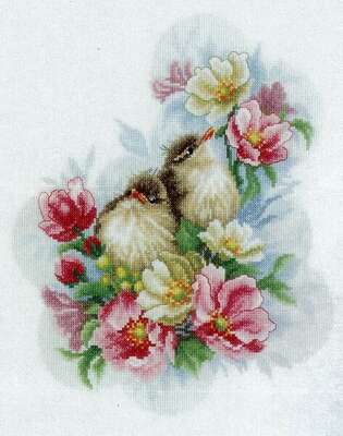 Flower Branch Guardians - cross stitch kit by Lanarte