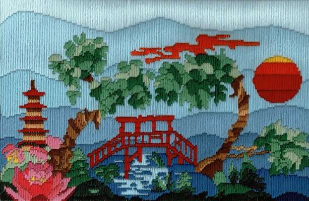 Japanese Garden, Long Stitch Kit by Julie Lynes