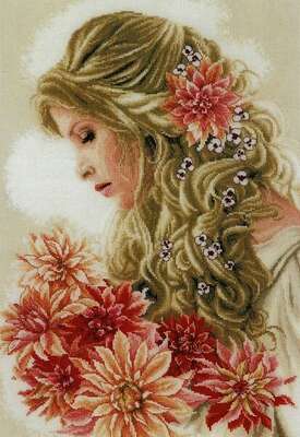 Lady Dahlia, Cross Stitch Kit by Lanarte