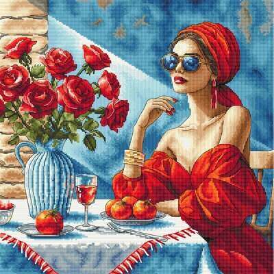 Lady in Red, cross stitch kit by AVA stitch