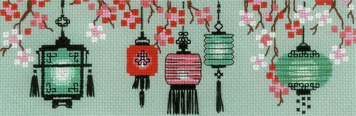 Lanterns - cross stitch kit by Riolis