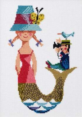 Mermaid - cross stitch kit by Permin of Copenhagen