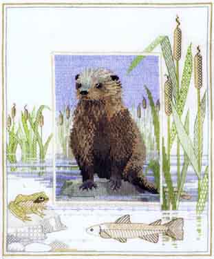 Otter, Cross Stitch Kit by Rose Swalwell