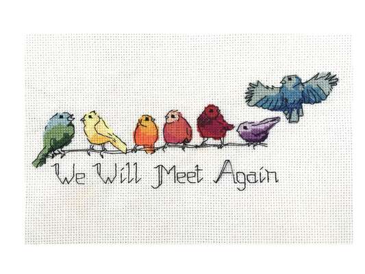 Rainbow Birds, cross stitch pattern by Julie Lynes, Arts and Designs