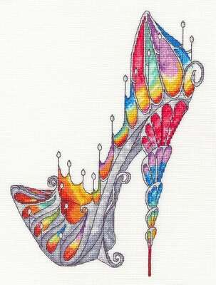 Stained Glass Slipper - cross stitch kit by Bothy Threads