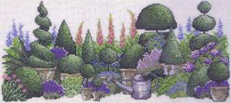 The Green Garden - cross-stitch kit by Permin of Copenhagen